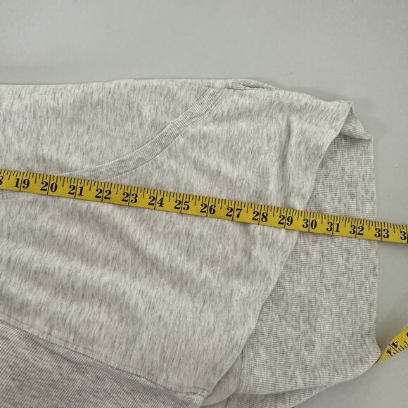 Athleta Pranayama Wrap Sweatshirt Womens Medium Beige Open Cardigan Thumb Holes - Picture 12 of 13